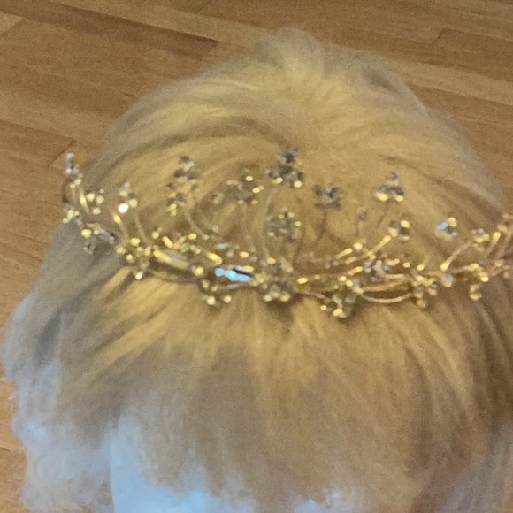 Elegant Expressions crystal and Silvertone crown with built in combs - Picture 3 of 5